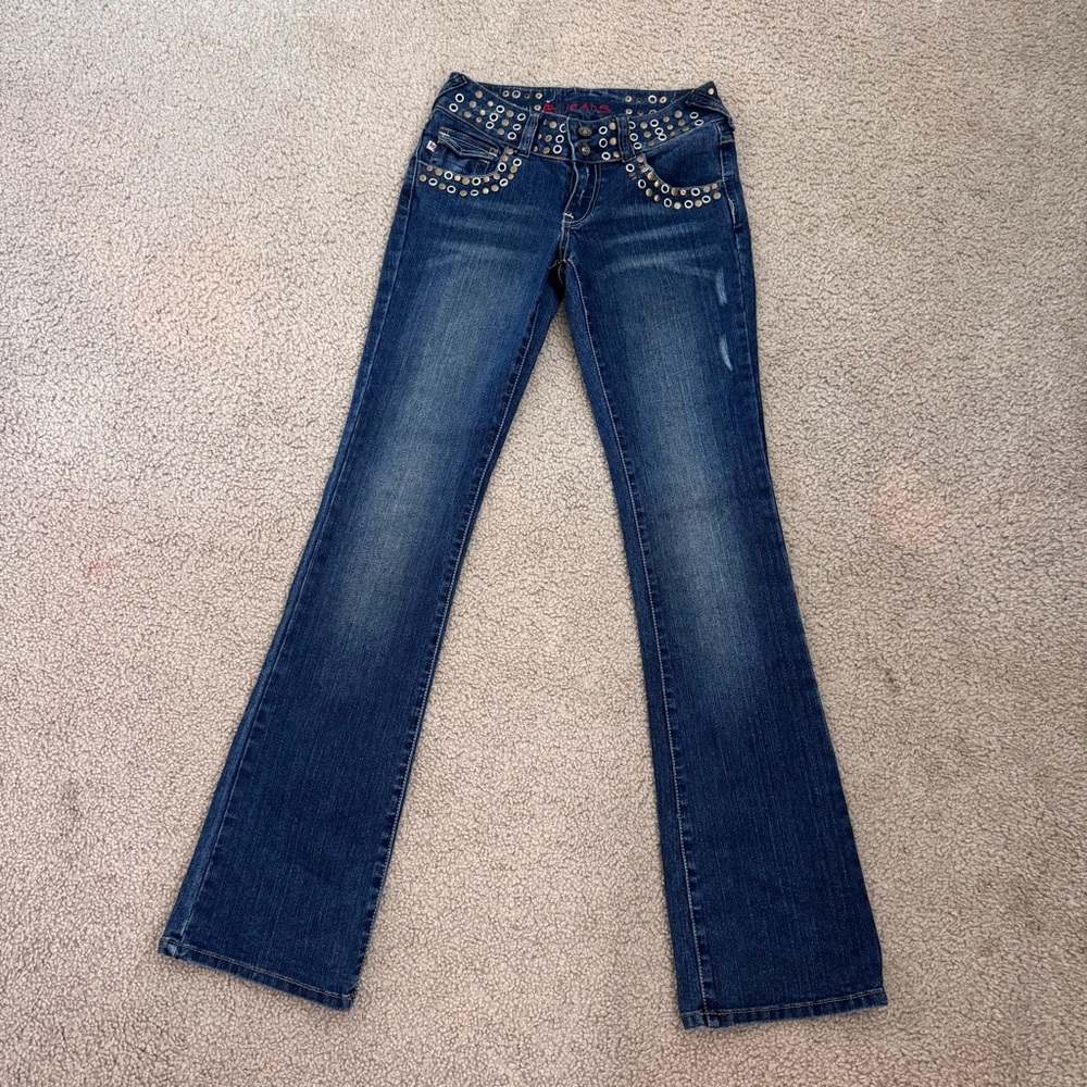 Women's Blue Studded Jeans